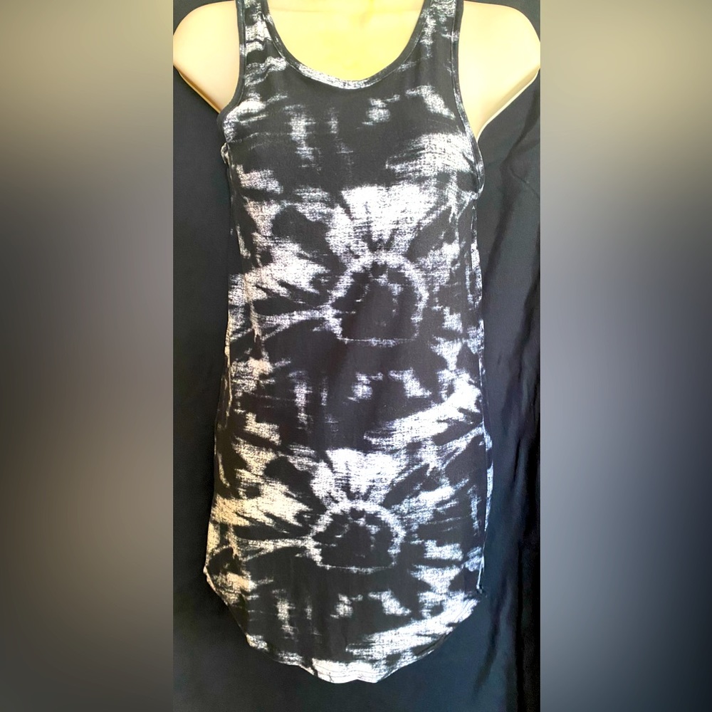 Super soft black and white tie dye tank top style dress, Sz. S, washed not worn